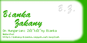 bianka zakany business card